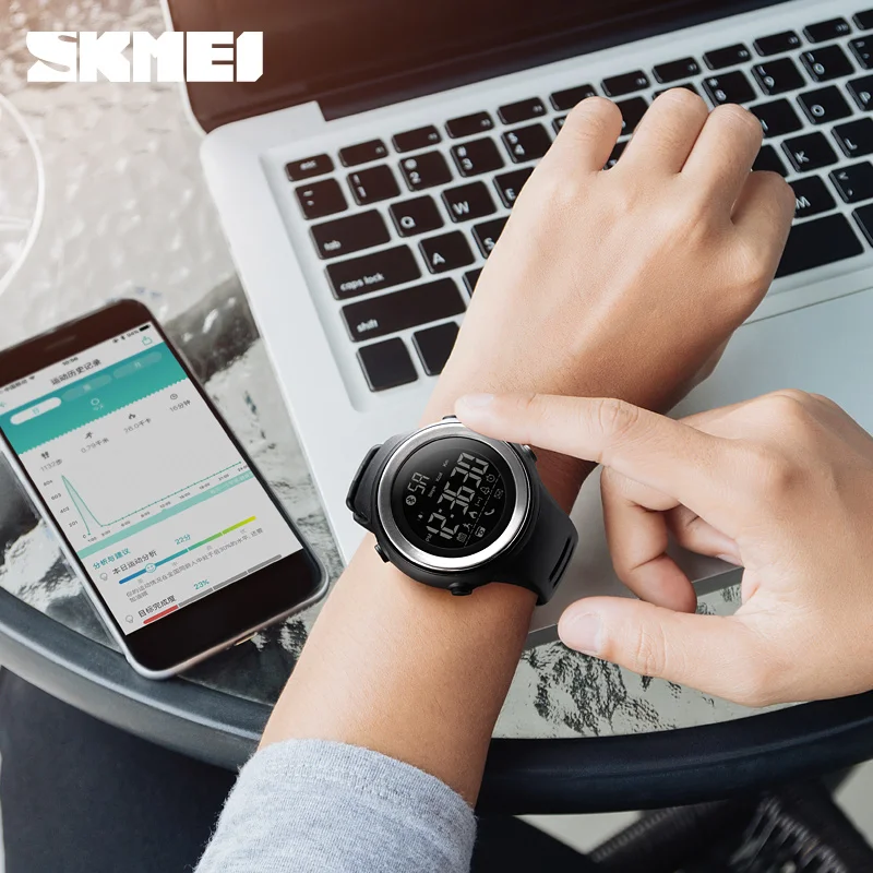 Умные часы SKMEI мужские с Bluetooth шагомером секундомером водонепроницаемые
