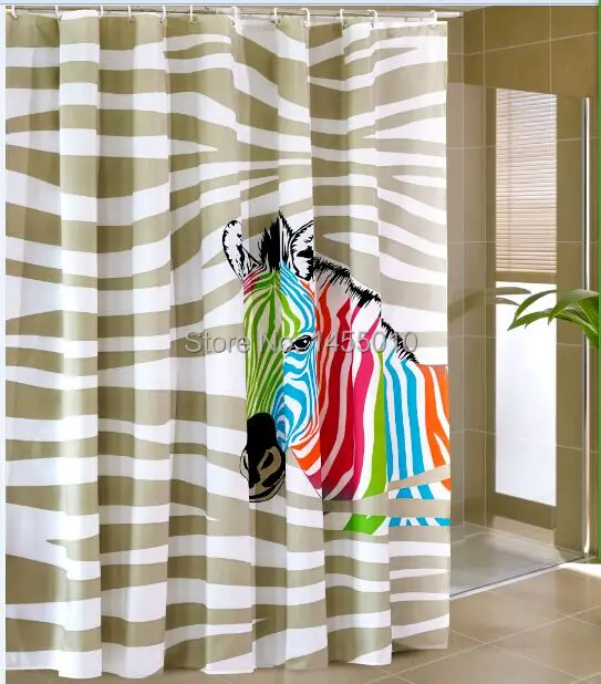Занавеска для душа из полиэстера с принтом зебры|shower curtain|bathroom shower curtainshower curtain