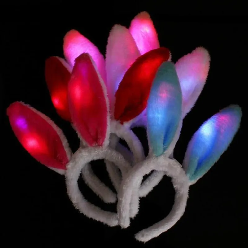 

30PCS Glowing Flashing Bunny Headband Light Up Blinking Hairband Headwear Rabbit Cosplay Costume Halloween Glow Party Supplies