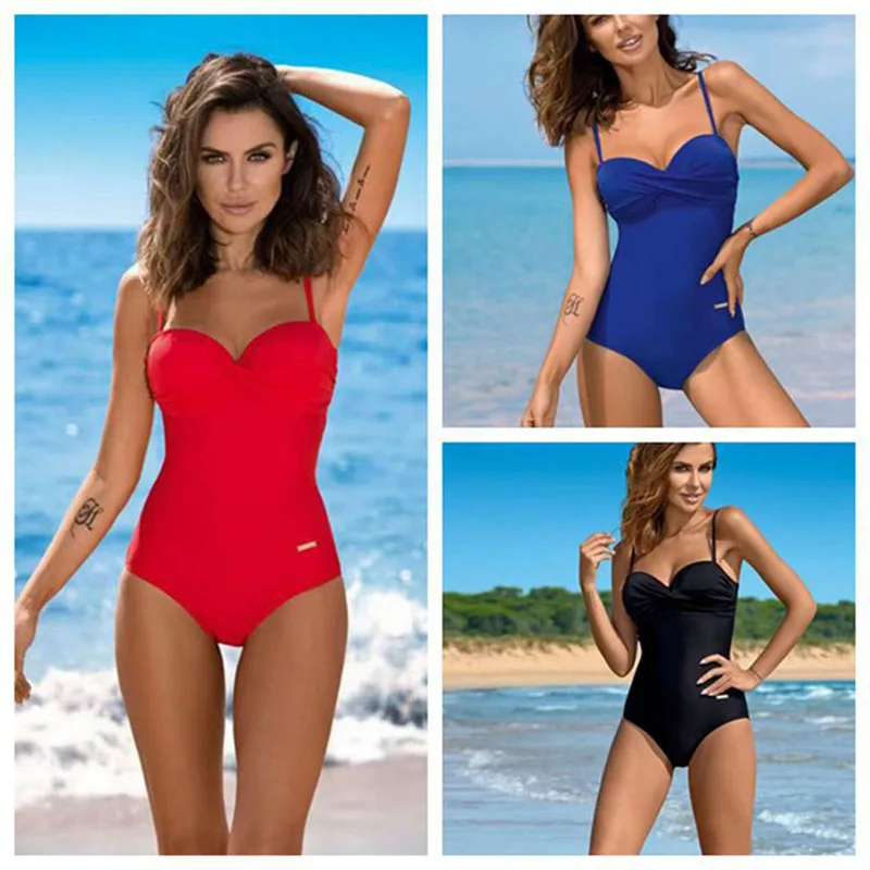 Новинка 2019 сексуальный цельный женский купальник закрытый бикини пуш ап на