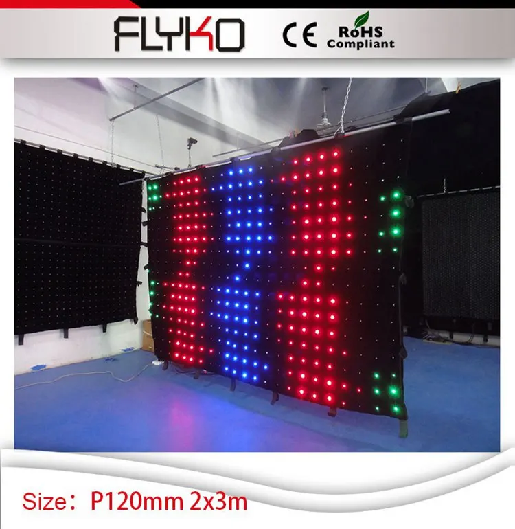 New invention lightweight soft P12 2*3m DIY programs led video curtain | Освещение