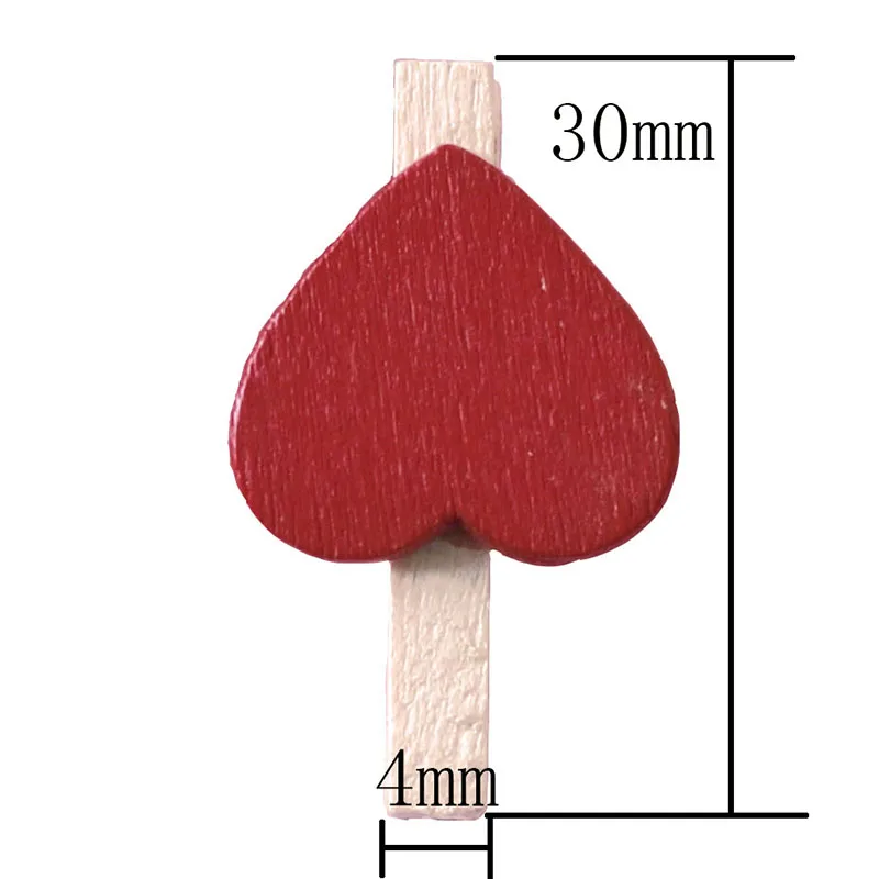 50 шт. деревянные мини зажимы для фотографий|heart wooden clips|wooden clipsdecorative clips |