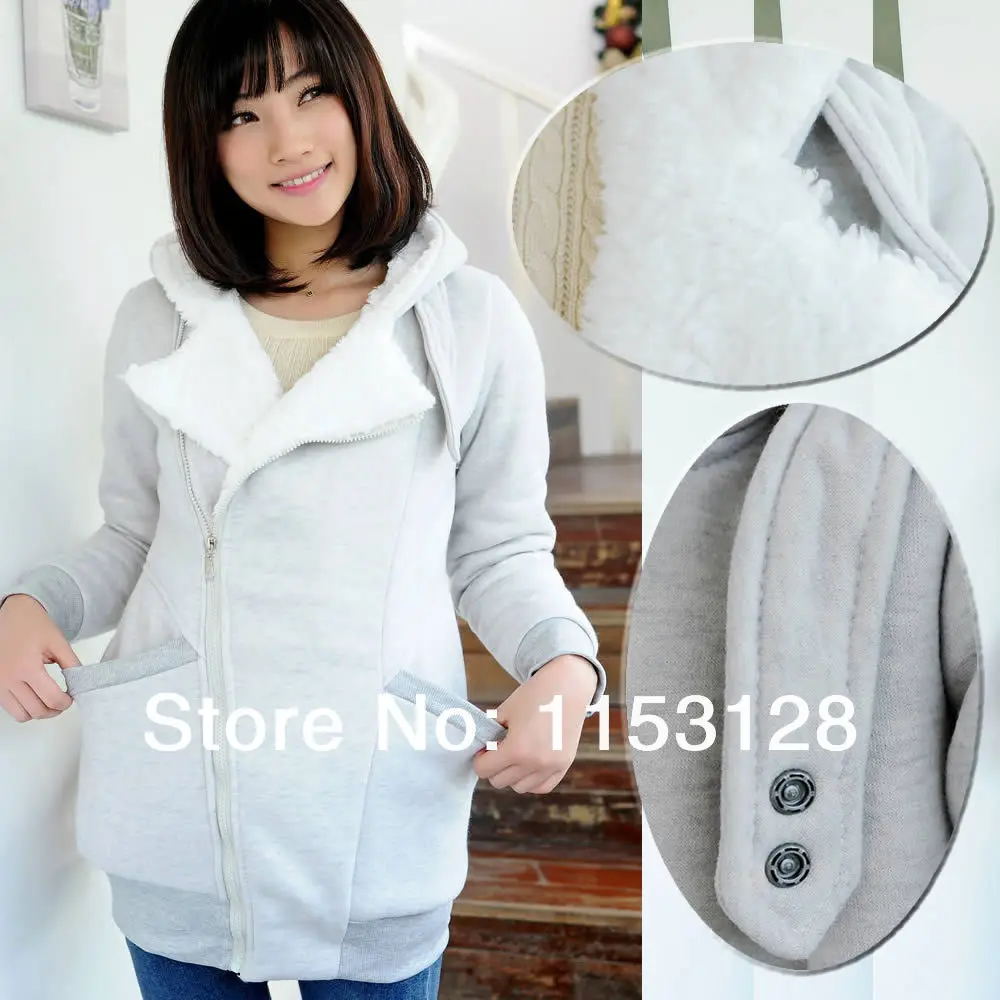 Women China Style Fashion Casual Cute Woolen Hooded Coats Jacket / Girl's Simple Cotton Velvet Knitted Thicken Tops/ A083 | Женская