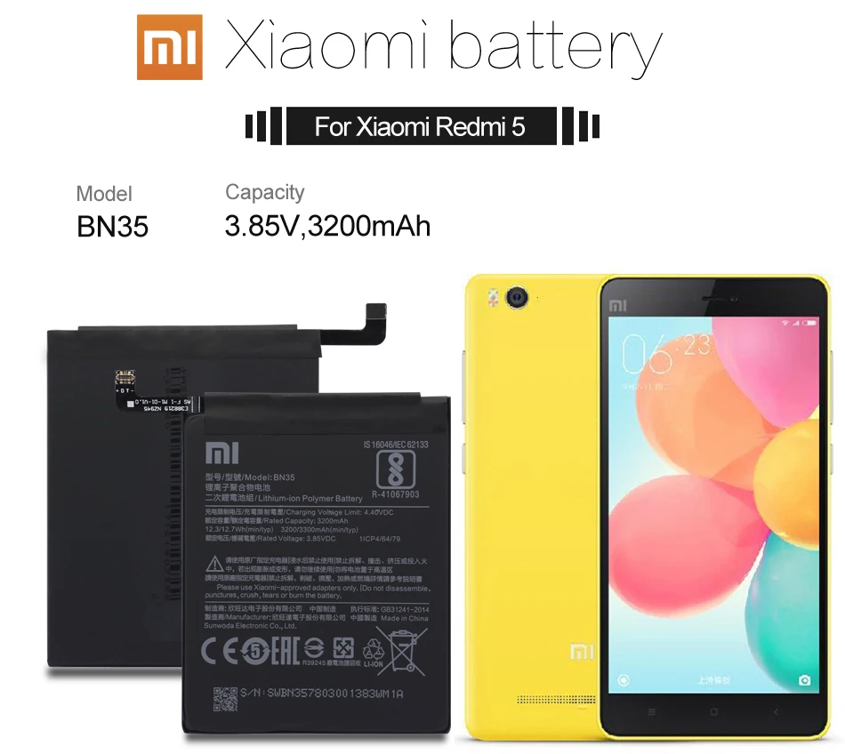 Аккумулятор Xiao mi BN35 для Xiao mi Red mi 5 5,", сменный аккумулятор 3200 мАч, аккумуляторы для телефонов большой емкости, бесплатные инструменты