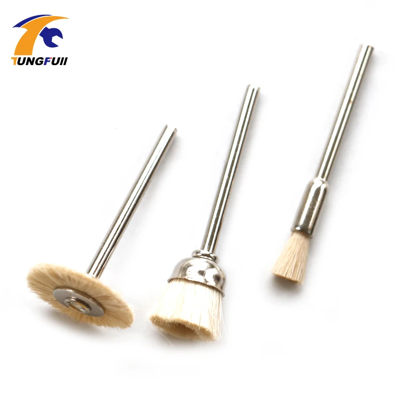 Инструмент Tungfull 15 шт. Белое колесо со щетиной из козьей шерсти подходит для Dremel
