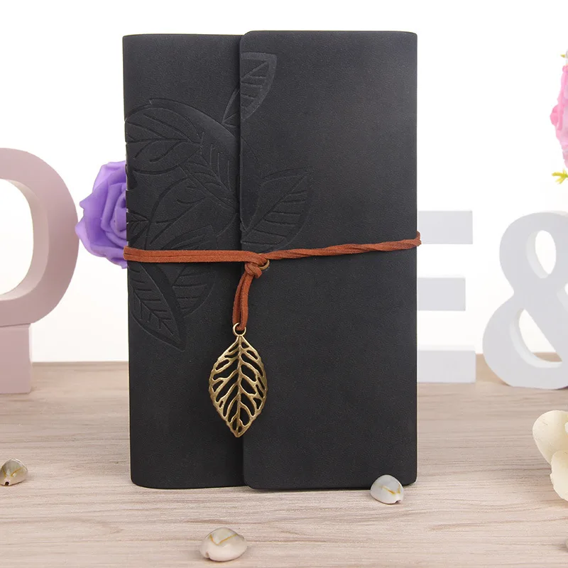 Leather Blank Spiral Notebook Diary Notepad Vintage PU Leather Note Book Creative Leather Cover Ring Binder Kraft Paper Notepad