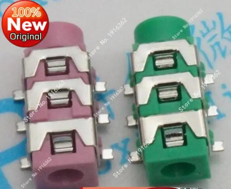 1000 шт./лот PJ 313D 3 5 мм SMD гнездо стерео аудио разъем/Джек Разъем Красный 6Pin|connector