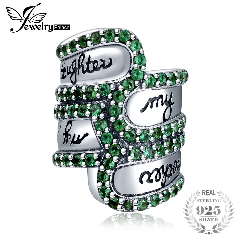 JewelryPalace зеленый фианит выгравированы 925 пробы серебро моя мать дочь друзья