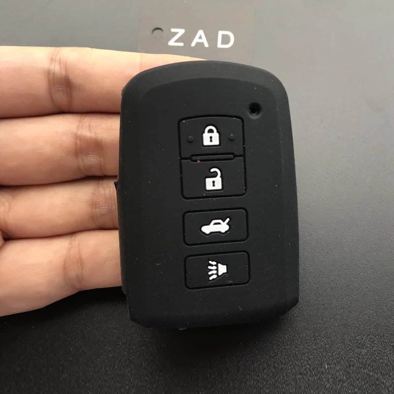 ZAD силиконовый чехол для автомобильного ключа FOB Toyota Camry RAV4 4 кнопки Smart Remote Car Key Jacket