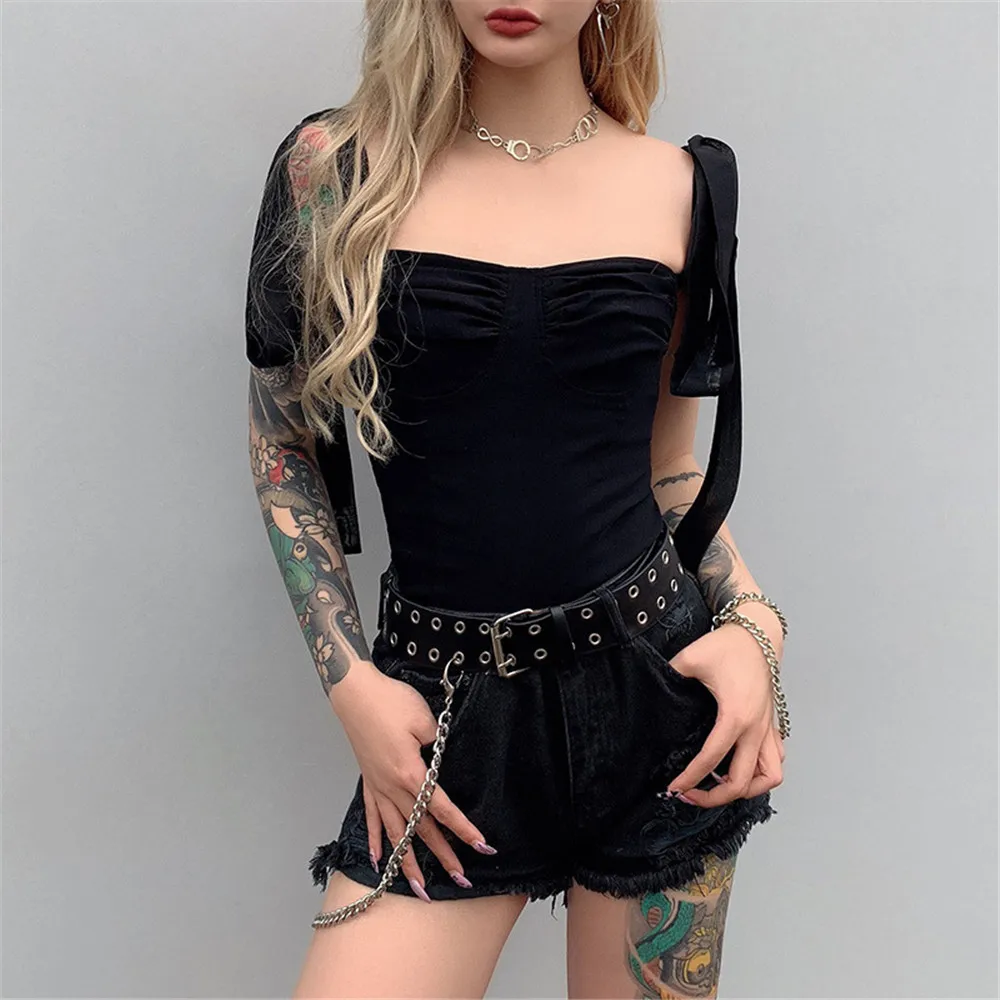 Белый летний женский укороченный топ Camis однотонные майки обтягивающие черные