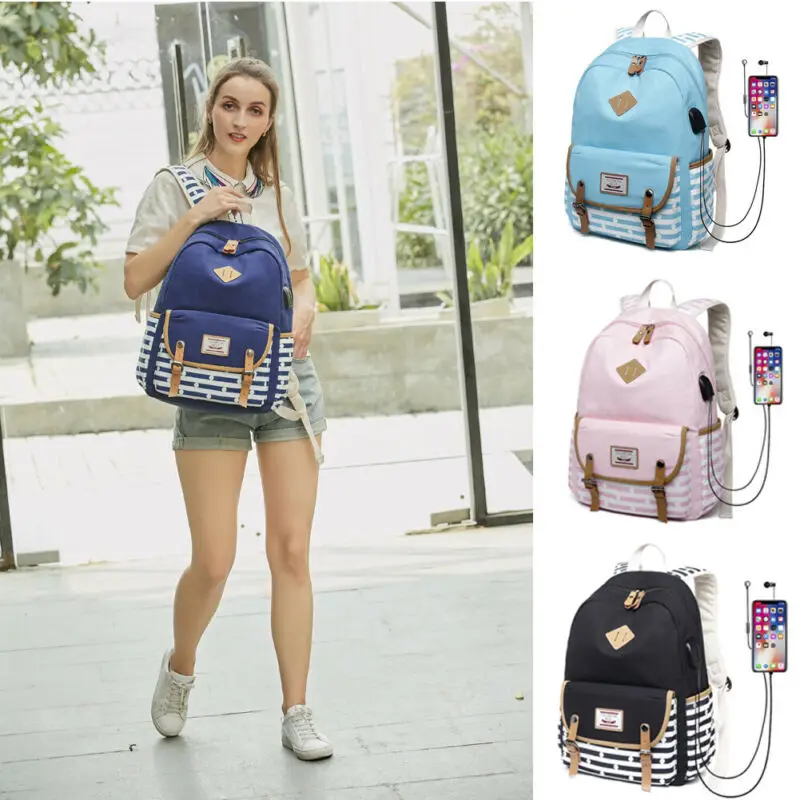 

2019 Newest Fashion USB Charging Port Backpack Men Women Canvas Backpack Bag School College Hot Sale Rucksack