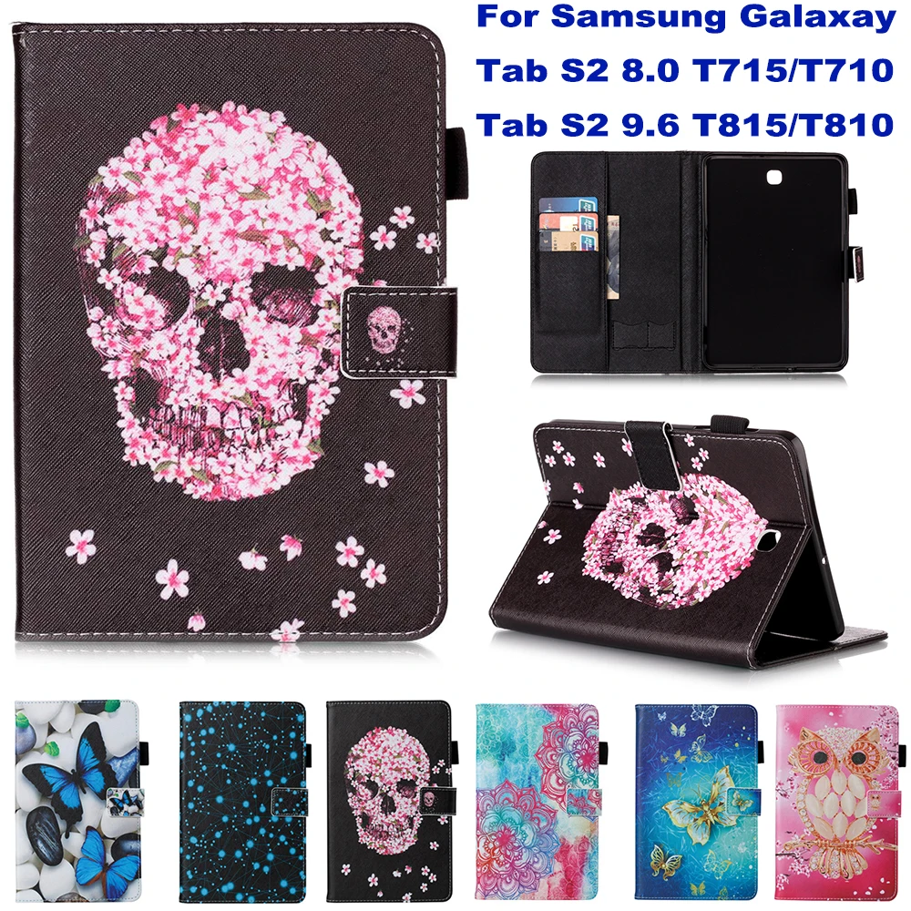 Чехол подставка с отделением для карт Samsung Galaxy Tab S2 8 0 T715 T710 9 6 T815 T810|Чехлы планшетов