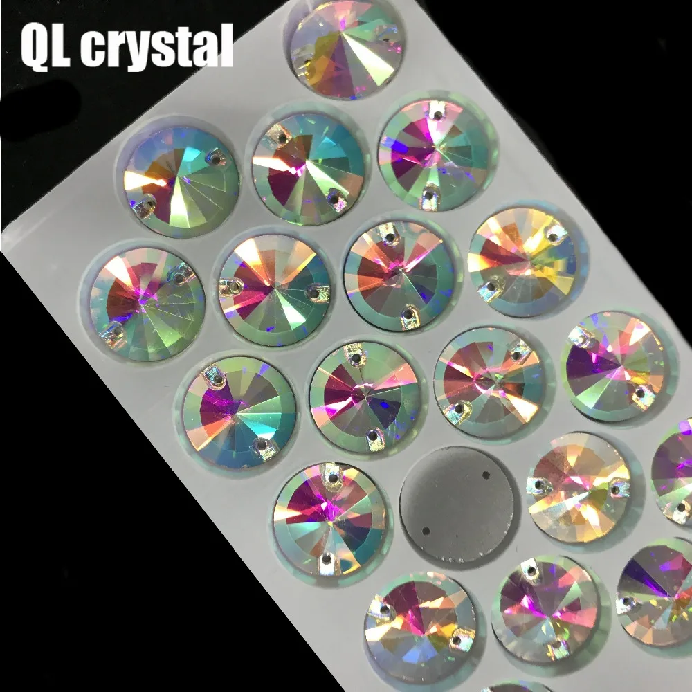 QL с украшением в виде кристаллов 18 мм Rivoli Шить на Стразы прозрачный усеяны