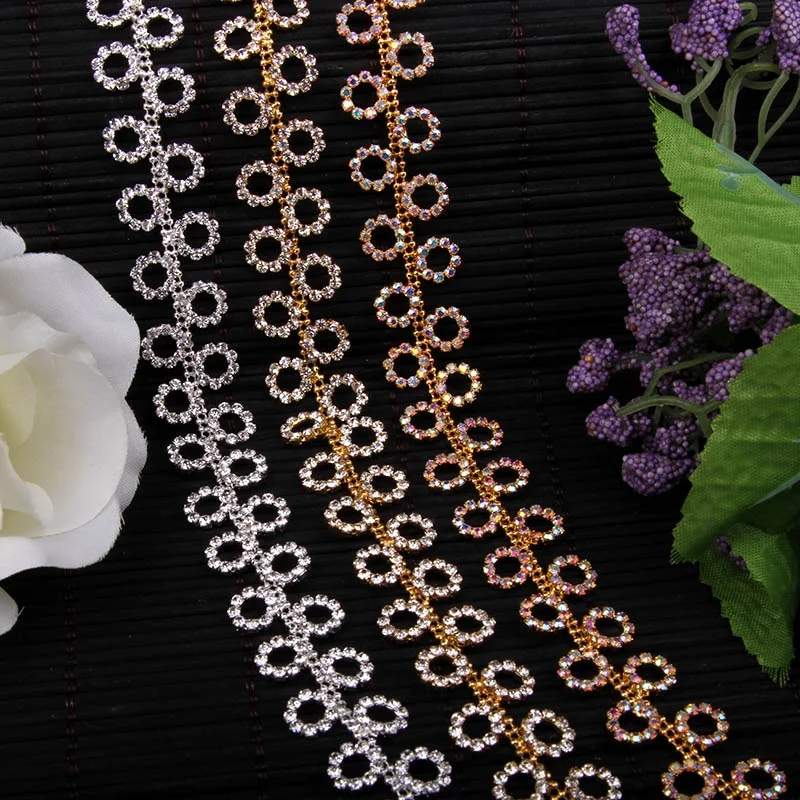

Free Shipping 5yards Rhinestone Chain Bridal Sash Rhinestone Applique, Wedding Applique,Rhinestone Trimming LSRT036