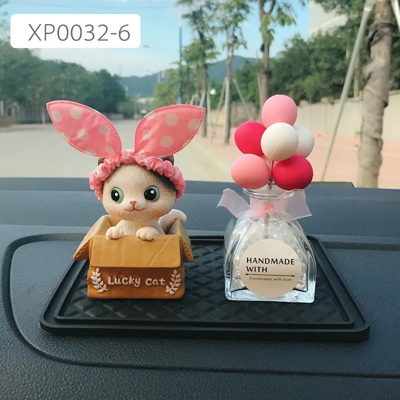 XP0032-6 Приборная панель автомобиля качающаяся голова маленькие украшения "кошки" Счастливый Танцующая улыбка трясущийся Кот фигурка кукла Домашнее транспортное средство украшение офиса - Название цвета: XP0032-6