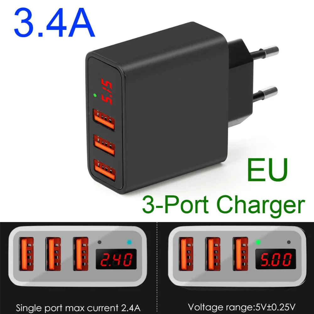Быстрое зарядное устройство USB 3 4 а для зарядки аккумулятора телефона со