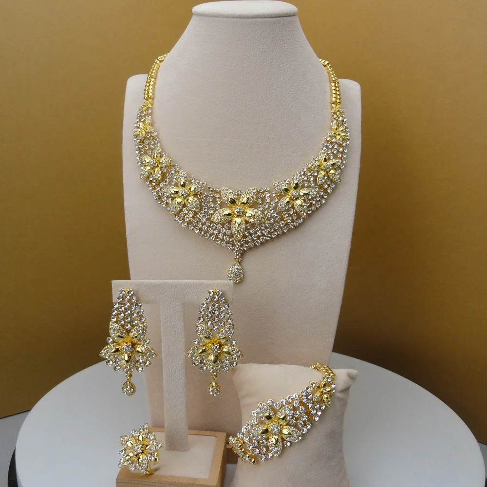 YUMINGLAI 2019 High Quality Luxury African Lady Costume Dubai Flower Jewelry Sets FHK5770 | Украшения и аксессуары