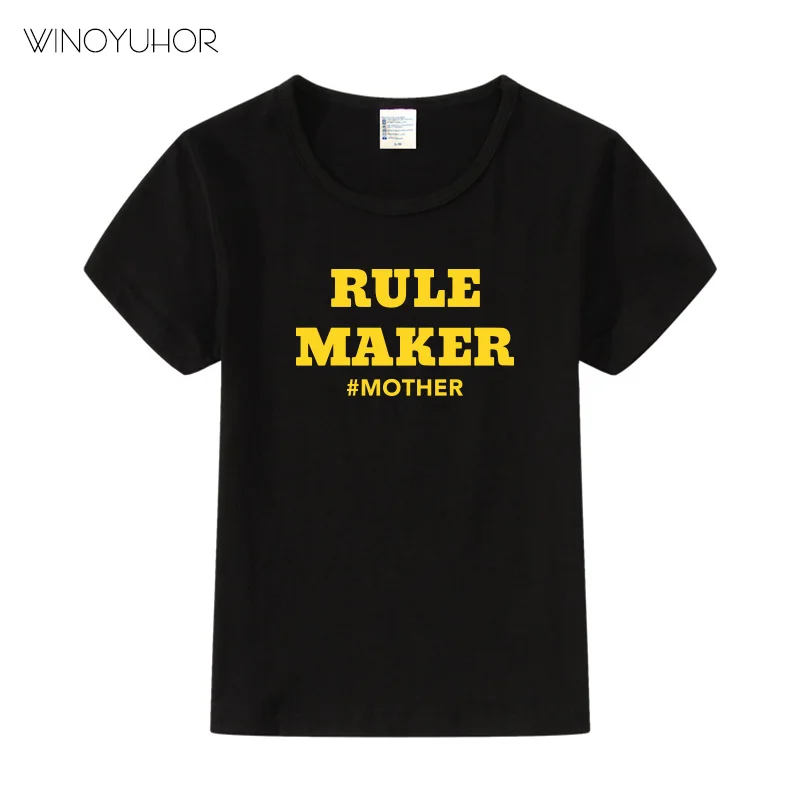 Футболка с принтом Mommy Make Rules I Break футболка для мальчиков и девочек детская одежда