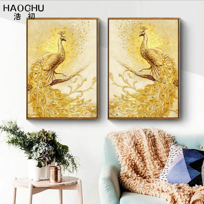 HAOCHU современный декоративный настенный плакат с Фениксом для спальни холст