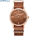 CRRJU 2018 новые деревянные кварцевые мужские часы, повседневные деревянные часы с кожаным ремешком, деревянные мужские наручные часы, Relogio Masculino