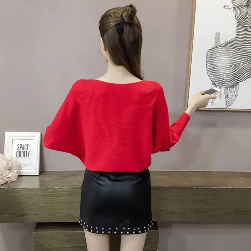 2018 Fashion Women Knit Black Pullover Sweaters Autumn Ladies Loose Striped Knitwear Yellow Elegant Cotton Female Casual Pull | Женская