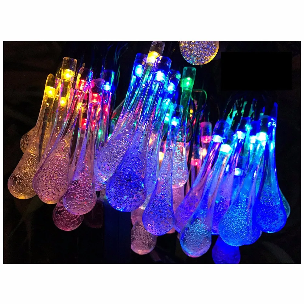 30 LED 5 м капли воды солнечная лампа мощность светодиодная гирлянда сказочные огни