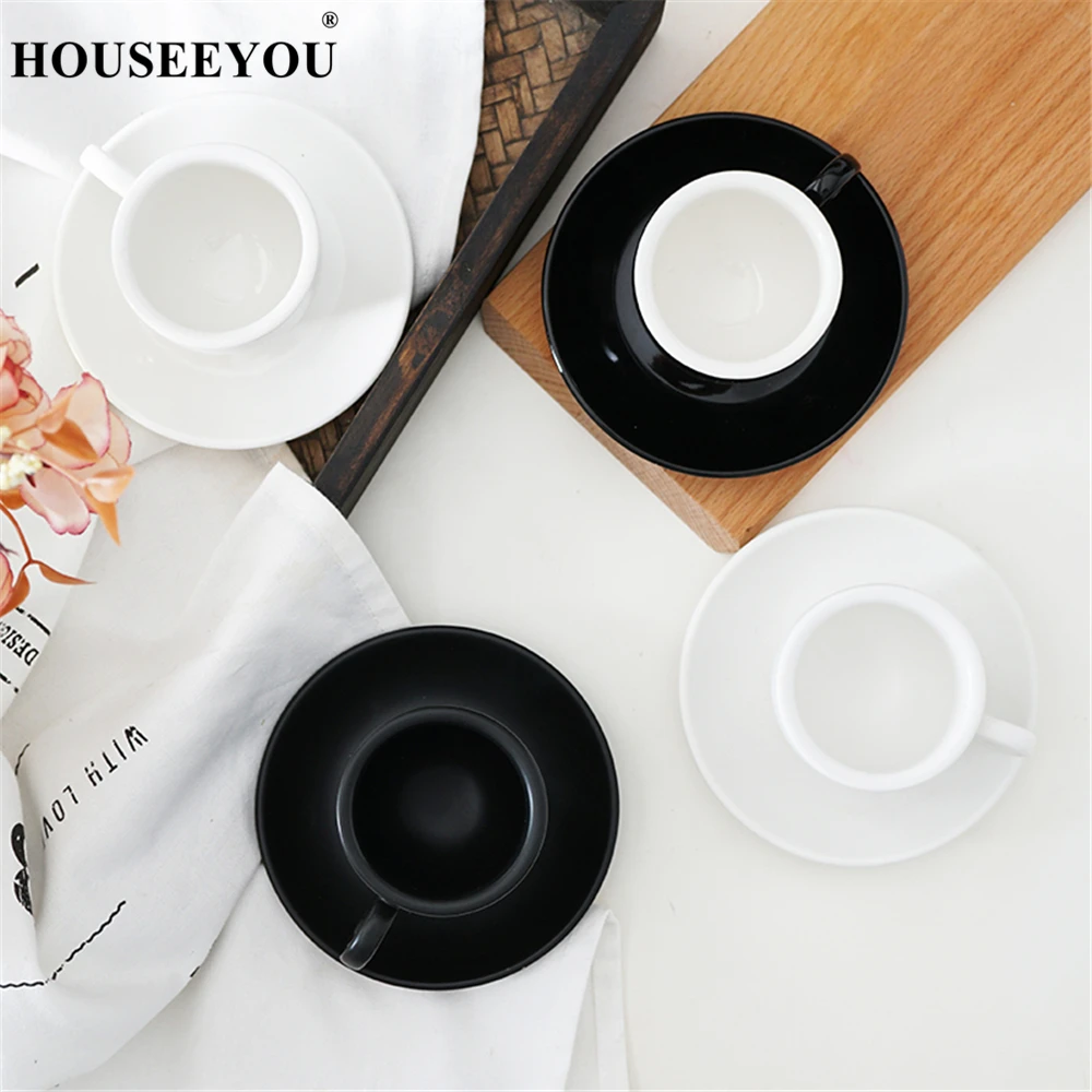 HOUSEEYOU 90cc кофейная чашка для итальянского эспрессо чайные чашки набор блюдец