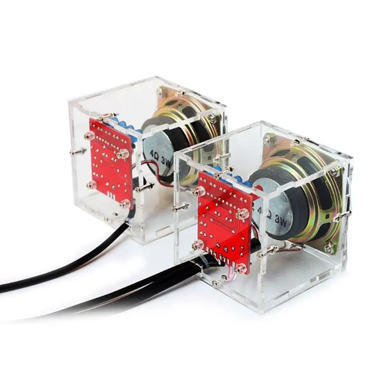 Мини 3W динамик коробка DIY Kit с прозрачной оболочкой компьютера аудио электронные компоненты