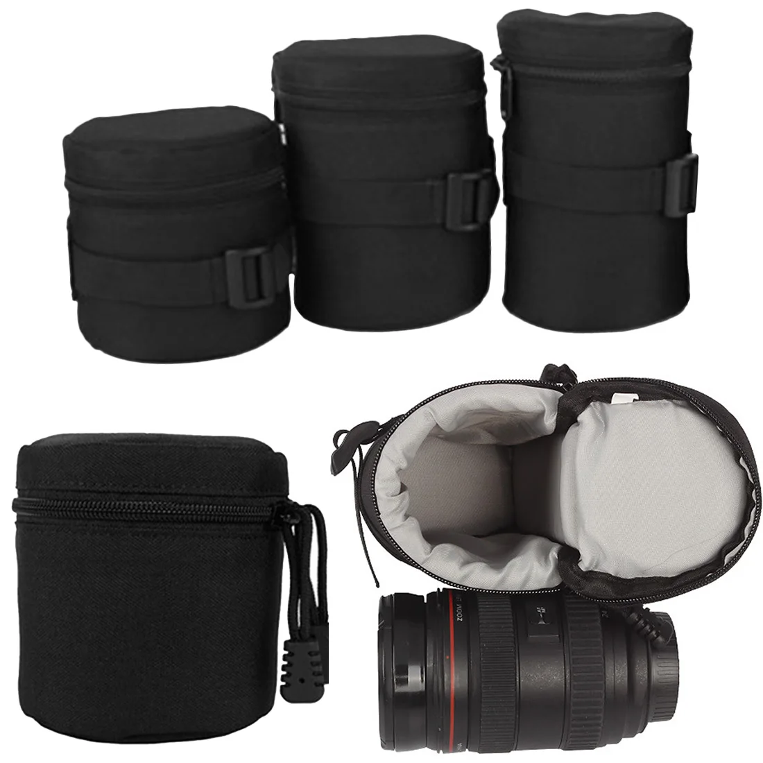 Черная Водонепроницаемая Защитная сумка для объективов DSLR Nikon Canon Sony размер S M L |
