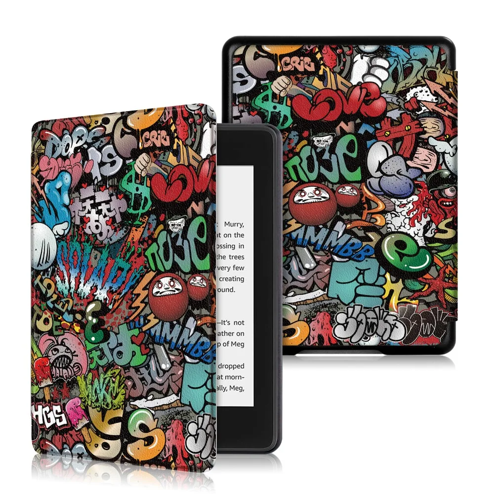 Тонкий чехол из искусственной кожи с принтом для Amazon Kindle Paperwhite 4, чехол 10го поколения для Kindle Paperwhite чехол