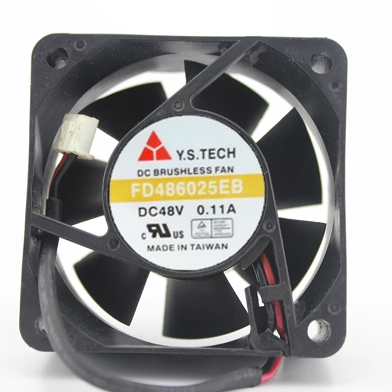 Y.S.TECH FD486025EB постоянного тока 48В 0.11A 60x60x25 мм 2 провод Сервер вентилятор