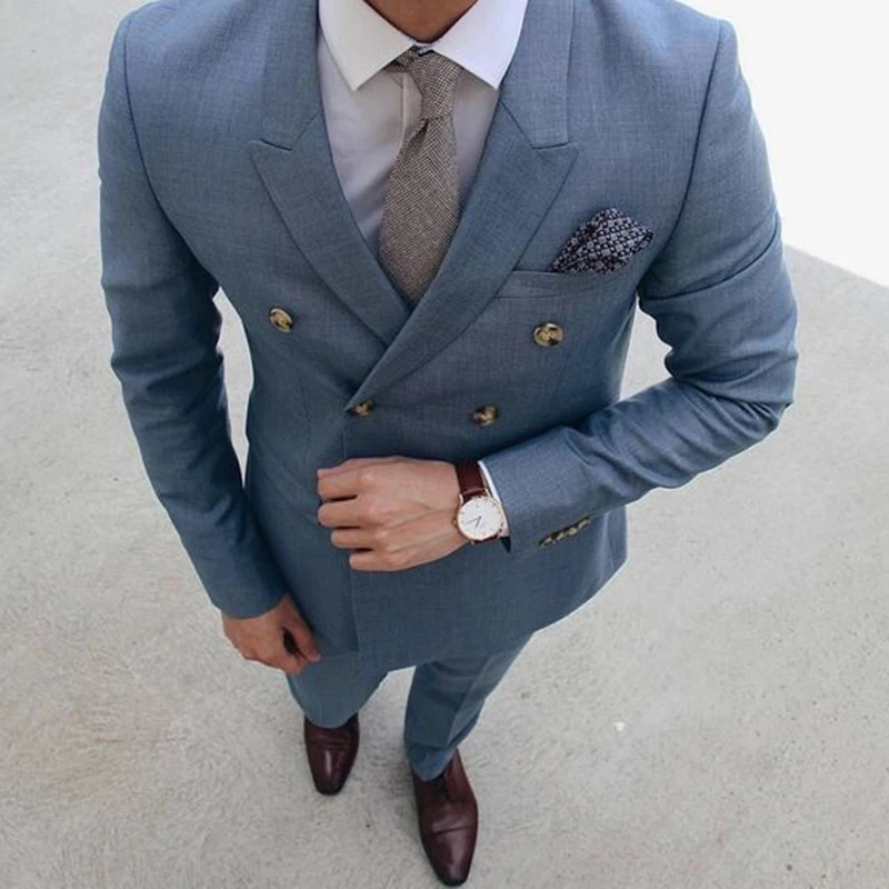 

Индивидуальный заказ синий мужской костюм жениха s двубортный мужской костюм смокинг приталенный под заказ 2 предмета блейзер для выпускно...