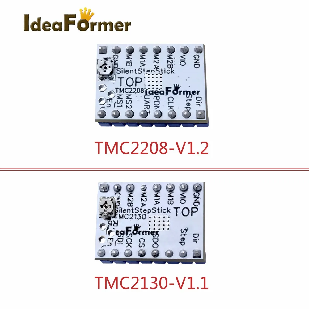 5 шт. TMC2130 V1.1/V1.2SPI TMC2208 V1.2 шаговые двигатели бесшумный драйвер StepStick отличная Бесшумная стабильная защита для 3D-принтера