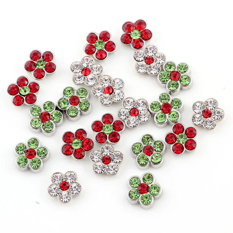 F511 оптовая продажа 20 шт./лот сплав металл кристалл цветок амулеты подходят для