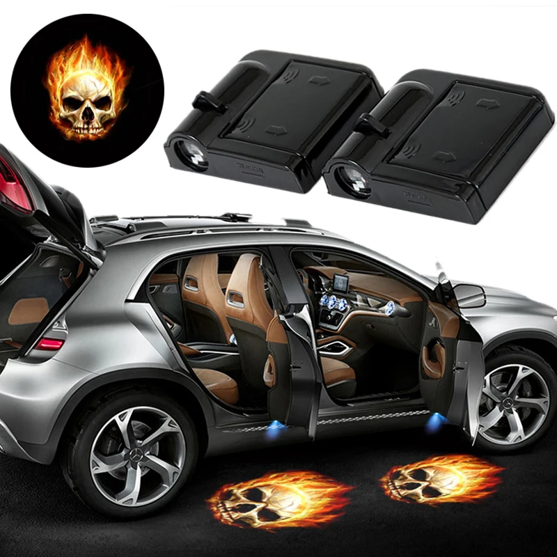 Беспроводной автомобильный светильник без дрели 2 шт. с логотипом светодиодный