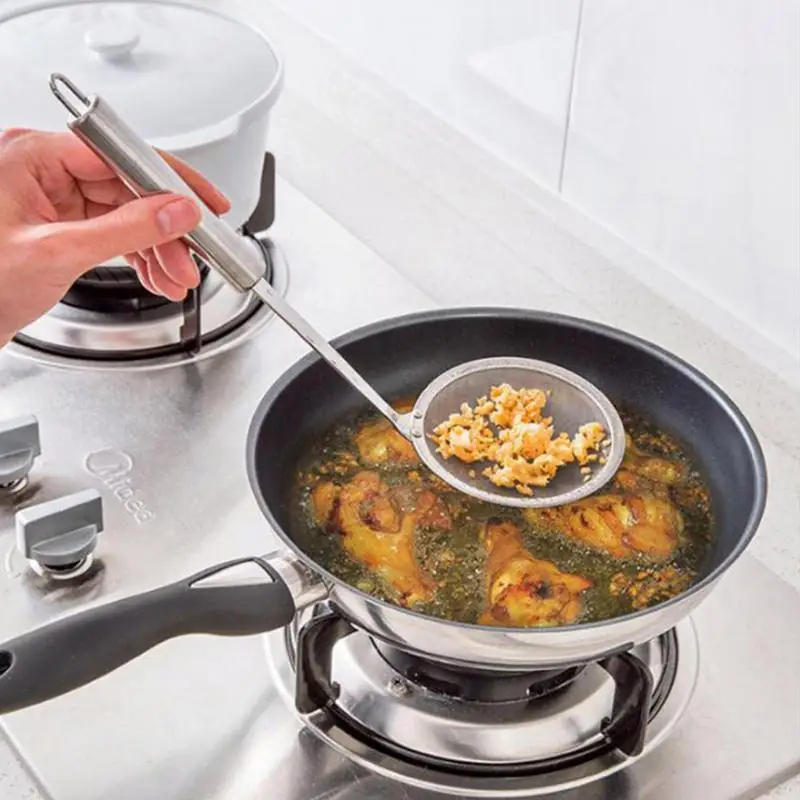 Новый ложки с длинной ручкой Нержавеющая сталь соевое молоко сетчатого фильтра