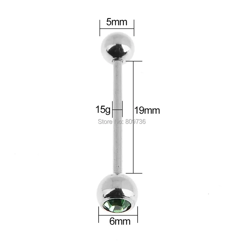 Stainless Steel Cartilage Tragus Barbell 19mm Tongue Ring Piercing Ear Nail Clasp Bone Body Jewelry 1PC | Украшения и аксессуары