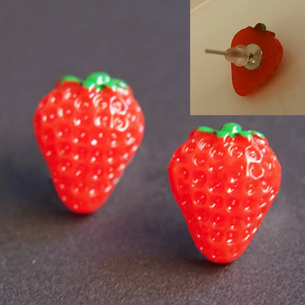 1 пара креативные милые серьги гвоздики из смолы для девочек с фруктами