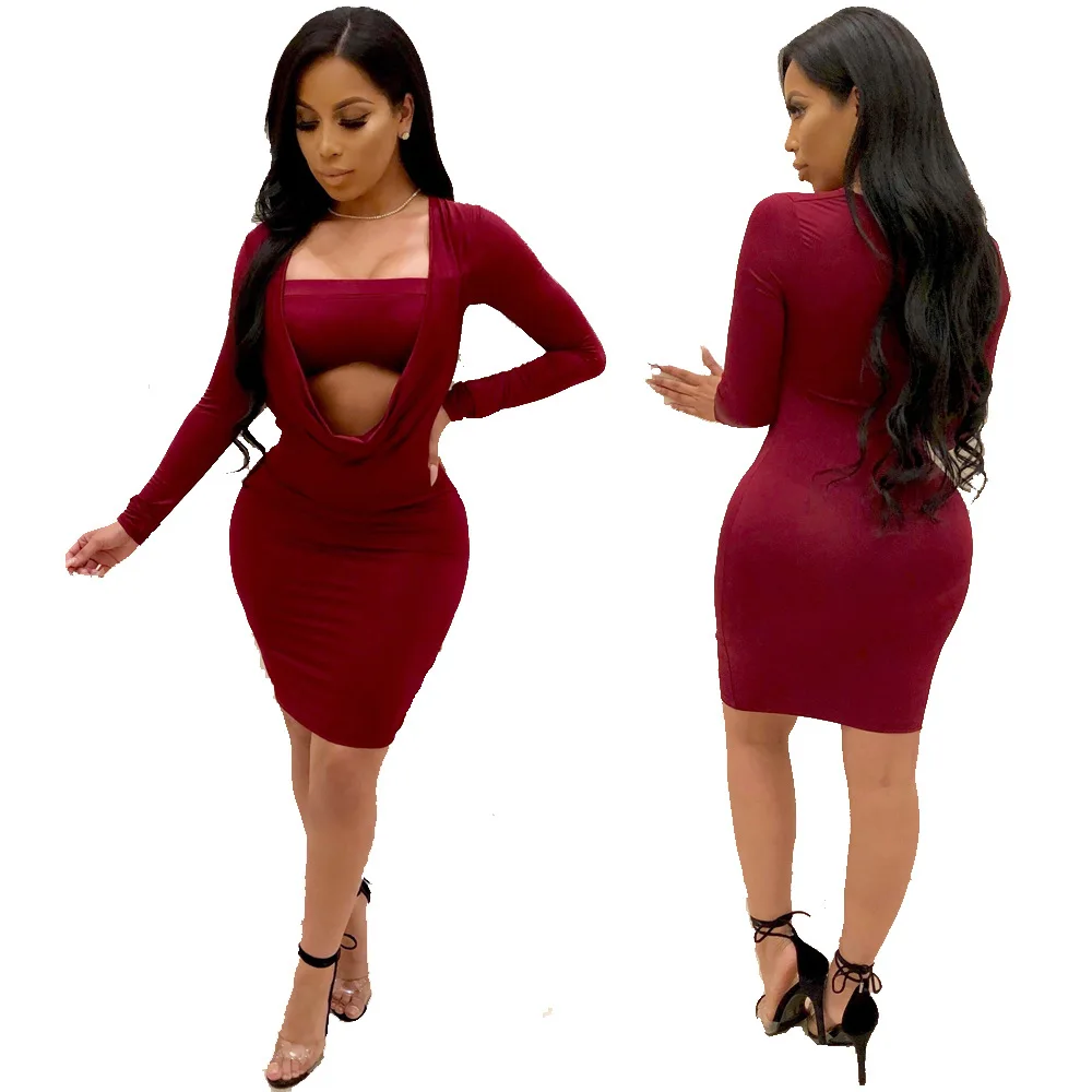 2019 Для женщин пикантные Новая мода зима весна женские платья vestidos обтягивающие
