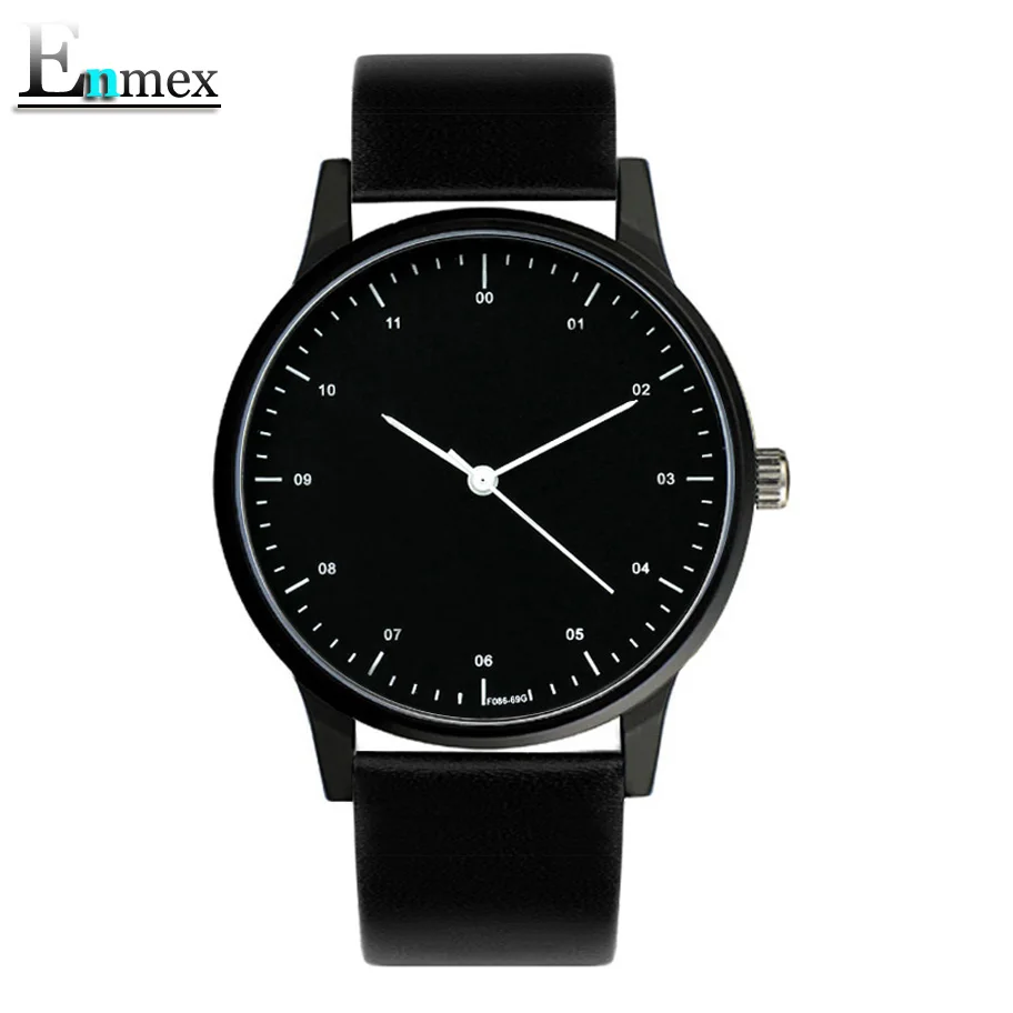 

2021gift Enmex cool style wristwatch Brief vogue simple stylish with Black and white face brief casual quartz fashion watch