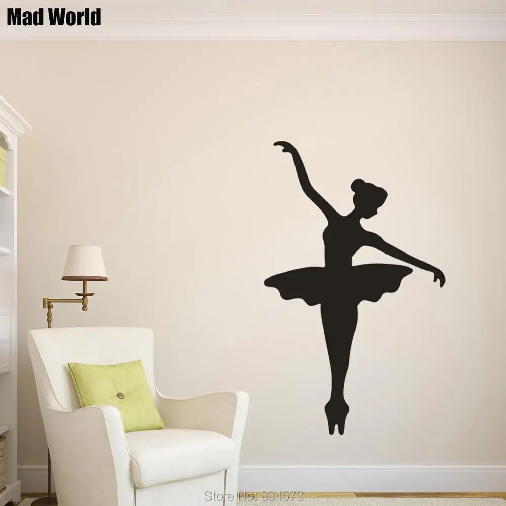 Гимнастические настенные стикеры Mad World-Girl балерина Танцор Балета наклейки