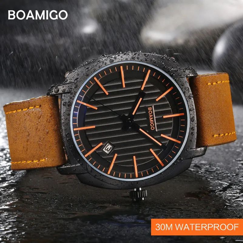 Спорт boamigo модный бренд модные мужские часы Качество Мужские кварцевые