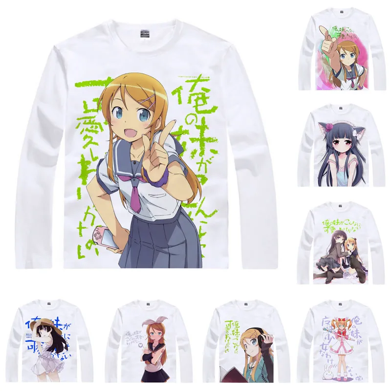 Рубашка Coolprint из аниме Oreimo Ore No футболки имото Long кирино Осака Kyosuke Ruri Goko Kuroneko