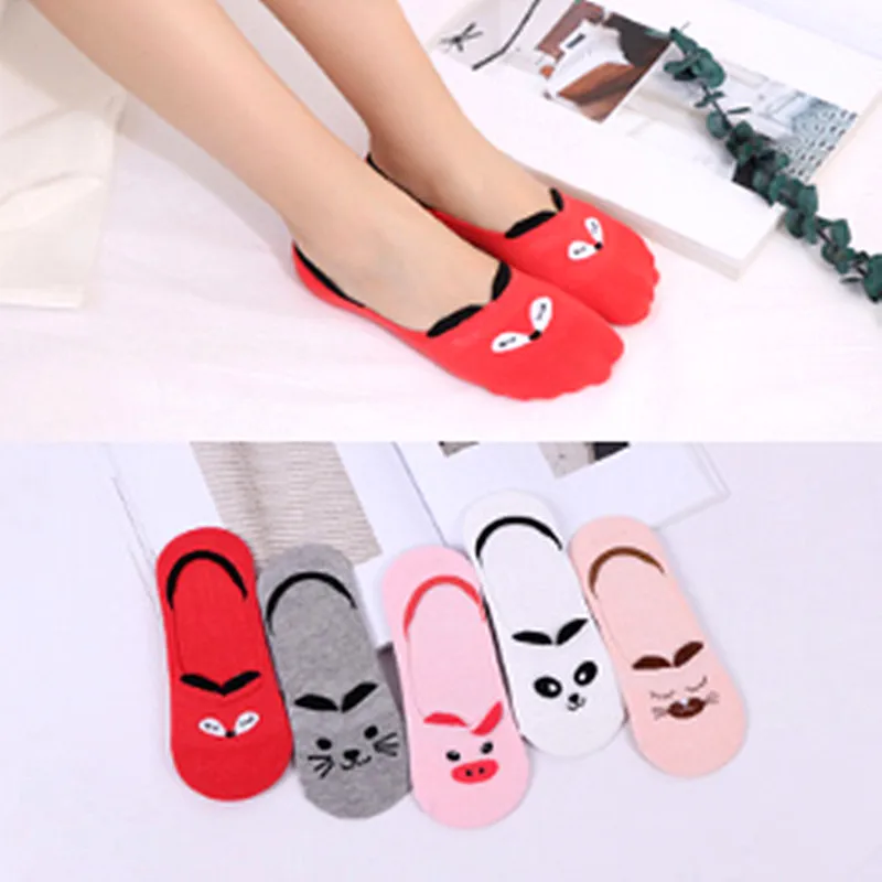 Fation женские хлопковые носки с милыми животными meias Kawaii Calcetines летние короткие