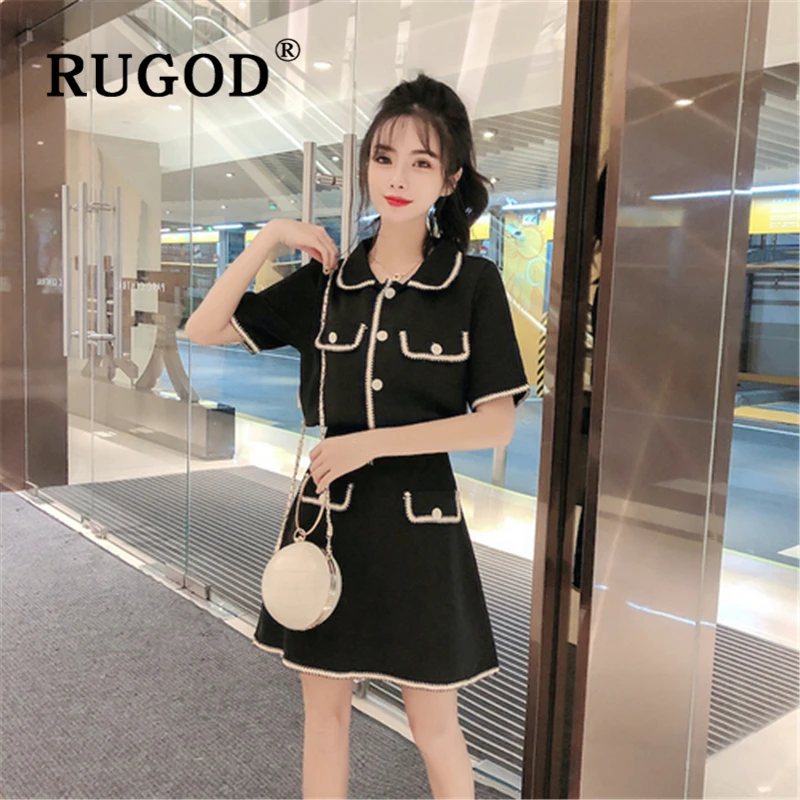 RUGOD корейский шикарный женский офисный костюм из 2 предметов модные рубашки с