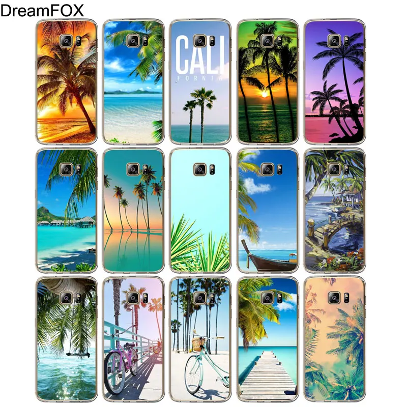 DREAMFOX M143 Лето пляжное дерево Мягкий ТПУ силиконовый чехол для Samsung Galaxy S5 S6 S7 S8 S9 S10 5G