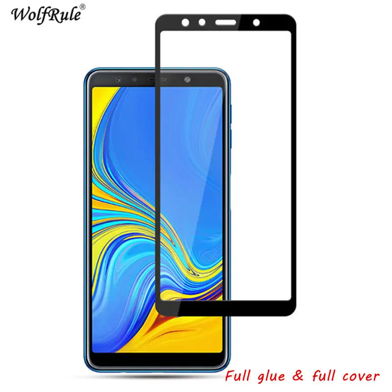 2 шт ЖК экран протектор для Samsung Galaxy A7 2018 полное клеевое стекло A750 покрытие