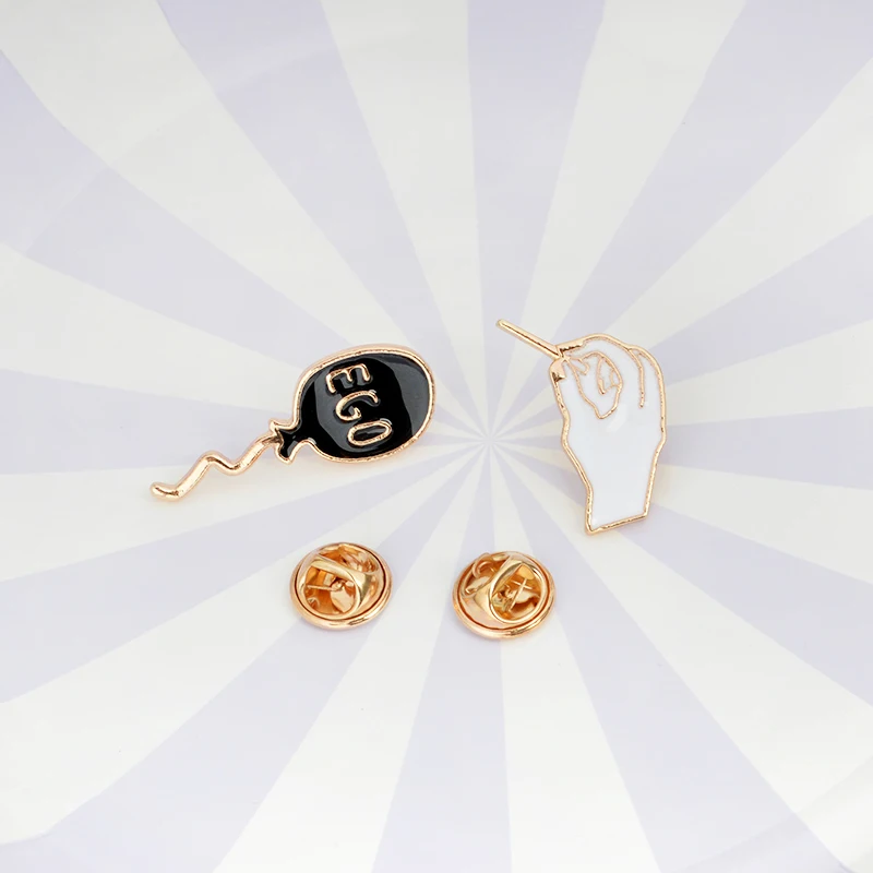 Мисс Зое мультфильм контакты поп ваш эго эмалевая брошь с воздушным шаром черный