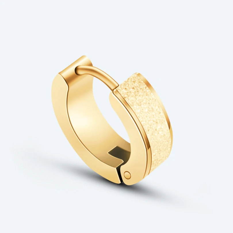 

IYOE 1pc Punk Men Stud Earrings Titanium Cross Heart Skull Dragon Black Round Circle Earring For Men Buckle Gothic Gold Jewelry