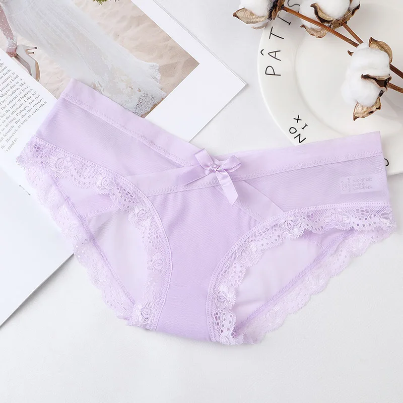 purple 1 шт., нижнее белье для женщин, сексуальные кружевные трусики, трусы с низкой посадкой, высокое качество, женские трусики, женское нижнее белье, сексуальное S-XL, BANNIROU - Цвет: purple